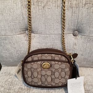 Coach brown quilted crossbody